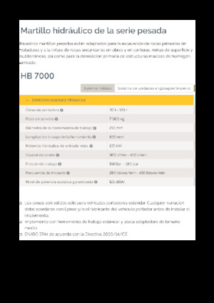 Hydraulická bourací kladiva Epiroc HB 7000