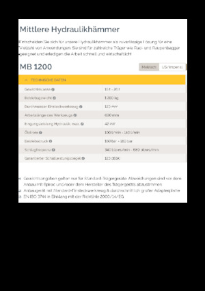 Hydraulická bourací kladiva Epiroc MB 1200