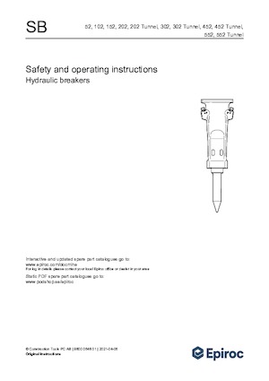 Hydraulická bourací kladiva Epiroc SB 52