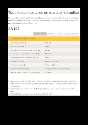 Hydraulická bourací kladiva Epiroc SB 102