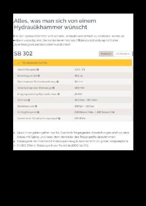 Hydraulická bourací kladiva Epiroc SB 302