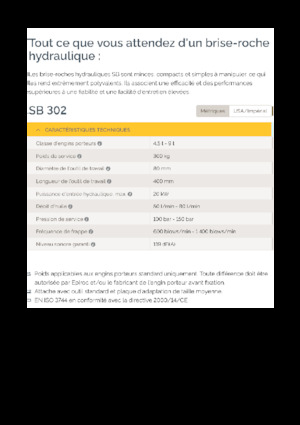 Hydraulická bourací kladiva Epiroc SB 302