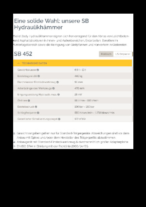 Hydraulická bourací kladiva Epiroc SB 452