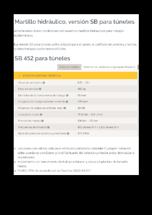 Hydraulická bourací kladiva Epiroc SB 452 T