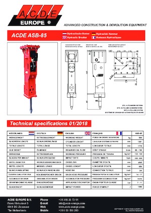 Hydraulická bourací kladiva ACDE ASB85
