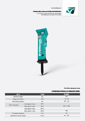 Hydraulická bourací kladiva Everdigm EHB01