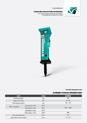 Hydraulická bourací kladiva Everdigm EHB03