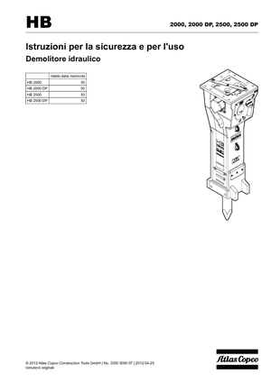 Hydraulická bourací kladiva Atlas Copco HB 2000