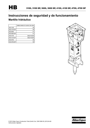 Hydraulická bourací kladiva Atlas Copco HB 3100
