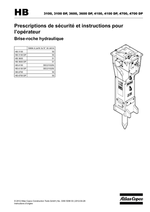 Hydraulická bourací kladiva Atlas Copco HB 3100