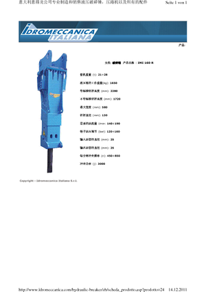 Hydraulická bourací kladiva Idromeccanica IMI 160 R