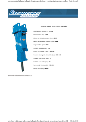 Hydraulická bourací kladiva Idromeccanica IMI 240 M