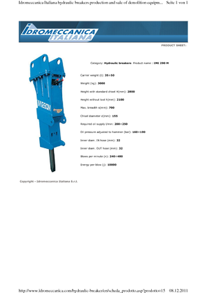 Hydraulická bourací kladiva Idromeccanica IMI 290 M
