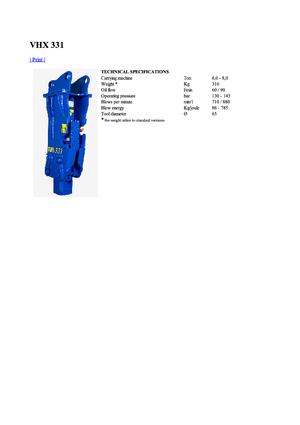 Hydraulická bourací kladiva Vistarini VHX 331