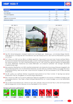 Hydraulické nakládací jeřáby HMF 1630-T4-RCS
