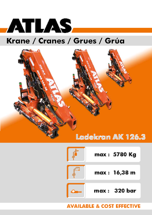 Hydraulické nakládací jeřáby Atlas AK 126.3E A1