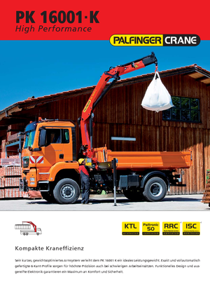 Hydraulické nakládací jeřáby Palfinger PK 16001 K B