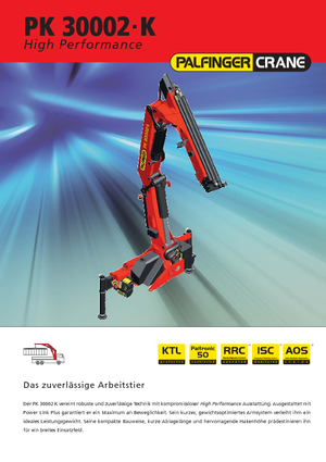 Hydraulické nakládací jeřáby Palfinger PK 30002-K A