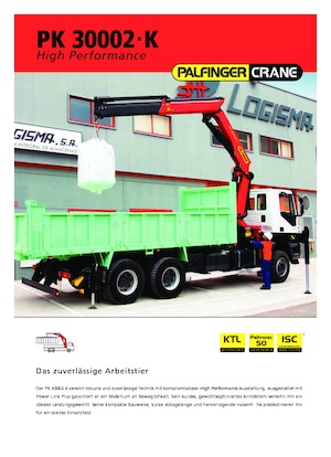 Hydraulické nakládací jeřáby Palfinger PK 30002-K A