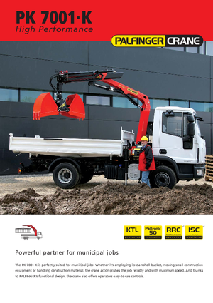 Hydraulické nakládací jeřáby Palfinger PK 7001 K A