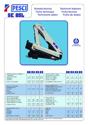 Hydraulické nakládací jeřáby Pesci SE 85L