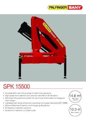 Hydraulické nakládací jeřáby Sany SPK 15500 Std. 