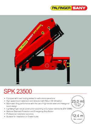 Hydraulické nakládací jeřáby Sany SPK 23500 A 