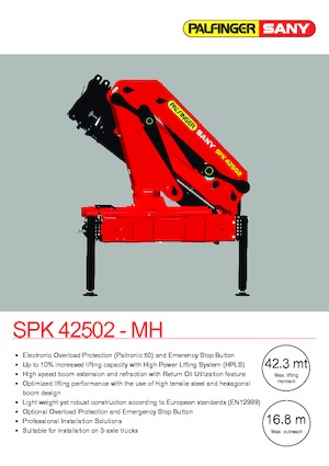 Hydraulické nakládací jeřáby Sany SPK 42502 E