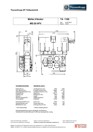Vibrační beranidla Müller MS 20 HFV