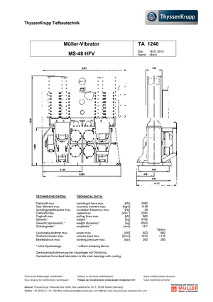 Vibrační beranidla Müller MS 48 HFV