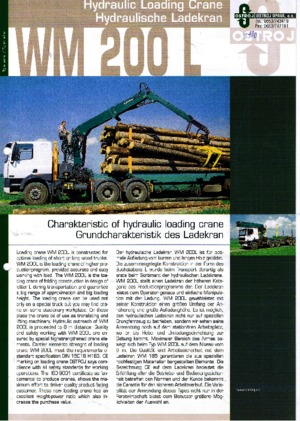 Hydraulické nakládací jeřáby Ostroj WM 200 L