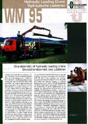 Hydraulické nakládací jeřáby Ostroj WM 95 NT
