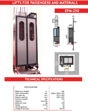 Stavební výtahy CAMAC EPM-250