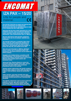 Stavební výtahy Encomat IZA PAX 15