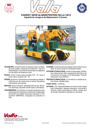 Průmyslové mobilní jeřáby Valla 120 D 