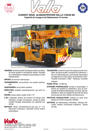 Průmyslové mobilní jeřáby Valla 1725-22 SD