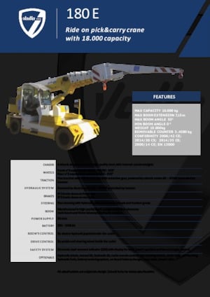 Průmyslové mobilní jeřáby Valla 180 E 