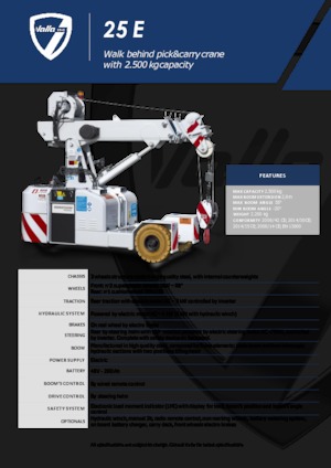 Průmyslové mobilní jeřáby Valla 25 E 