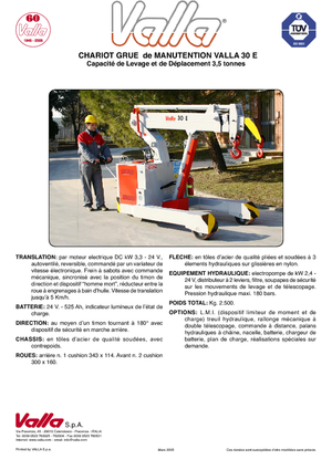 Průmyslové mobilní jeřáby Valla 30 E