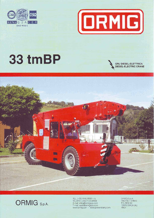 Průmyslové mobilní jeřáby ORMIG 33 tmBP