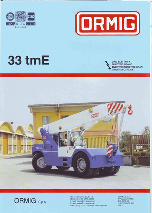 Průmyslové mobilní jeřáby ORMIG 33 tm E