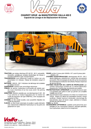 Průmyslové mobilní jeřáby Valla 400 E 
