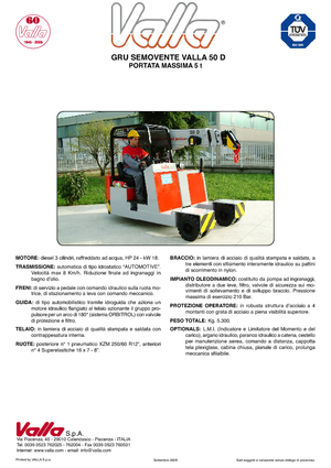 Průmyslové mobilní jeřáby Valla 50 D 