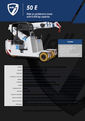 Průmyslové mobilní jeřáby Valla 50 E