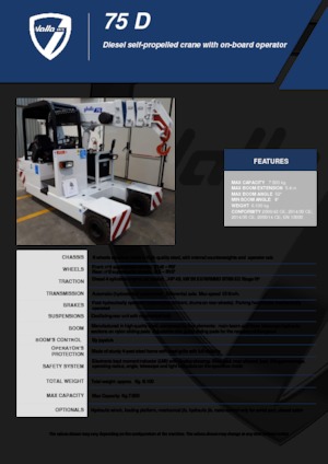Průmyslové mobilní jeřáby Valla 75 D 