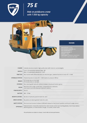 Průmyslové mobilní jeřáby Valla 75 E 