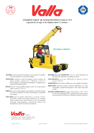 Průmyslové mobilní jeřáby Valla 75 E 