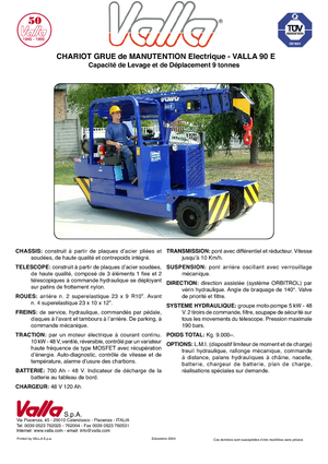 Průmyslové mobilní jeřáby Valla 90 E