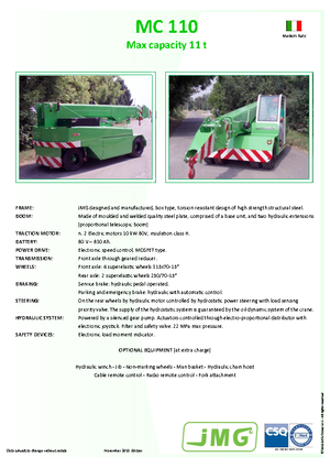 Průmyslové mobilní jeřáby JMG MC 110