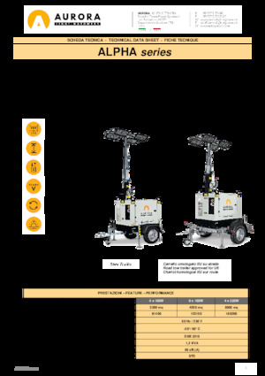 Osvětlovací věže Aurora Alpha 4x320W